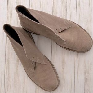 Clark’s Suede Ankle Loafers. Missing shoestrings.